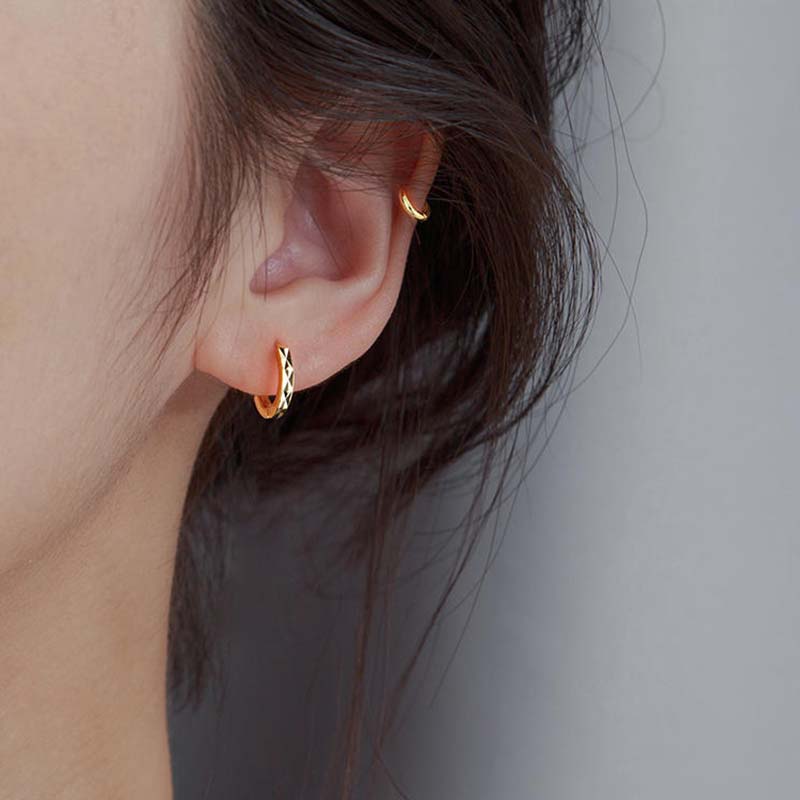 Anting Geometris Emas 18K untuk Wanita – Perhiasan Stainless Steel, Hadiah Ulang Tahun Fashion - 我的商店