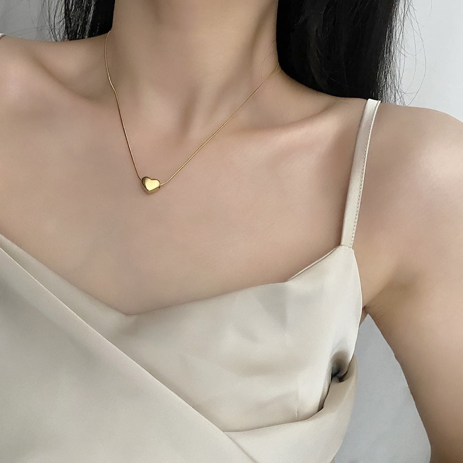 Kalung Cinta 3D Emas Wanita - Perhiasan Stainless Steel Elegan, Pendant dengan Rantai Emas, Hadiah Spesial, Grosir Harga Terbaik - 我的商店