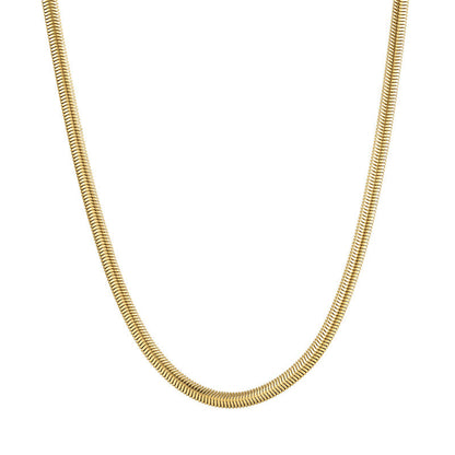 Kalung Rantai Lapis Emas 18k Wanita - Stainless Steel Anti Kusam, Aksesoris Harian Elegan, Hadiah Ulang Tahun untuk Anak Perempuan, Grosir Harga Terbaik 我的商店