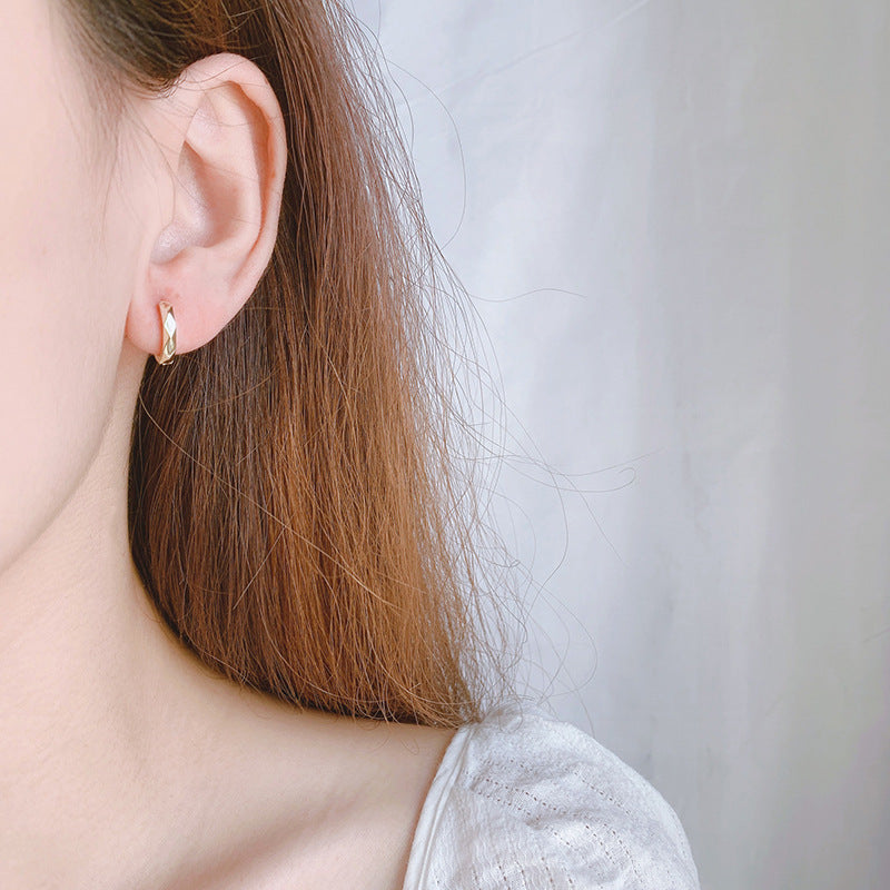 Anting Geometris Emas 18K untuk Wanita – Perhiasan Stainless Steel, Hadiah Ulang Tahun Fashion - 我的商店