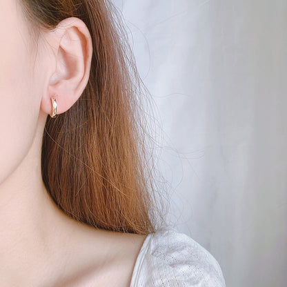 Anting Geometris Emas 18K untuk Wanita – Perhiasan Stainless Steel, Hadiah Ulang Tahun Fashion - 我的商店