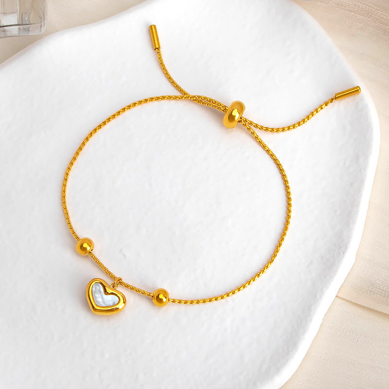 Gelang Wanita - Stainless Steel Emas 18K Anti Kusam, Aksesoris Fashion Elegan - 我的商店