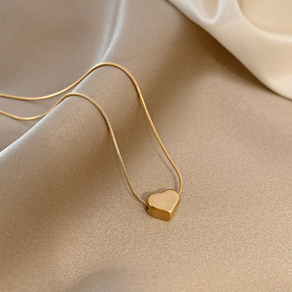 Kalung Cinta 3D Emas Wanita - Perhiasan Stainless Steel Elegan, Pendant dengan Rantai Emas, Hadiah Spesial, Grosir Harga Terbaik - 我的商店
