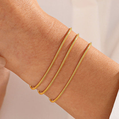 Gelang Wanita Sederhana - Stainless Steel, Elegan, Terjangkau & Cocok untuk Aktivitas Sehari-hari! - 我的商店