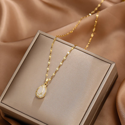 Kalung Bunga Tulip Wanita - Liontin Emas Anti Kusam dengan Rantai Elegan - 我的商店
