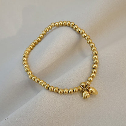 Grosir Gelang Manik Bunga Teratai Emas untuk Wanita – Baja Tahan Karat, Elegan, Anti Karat - 我的商店