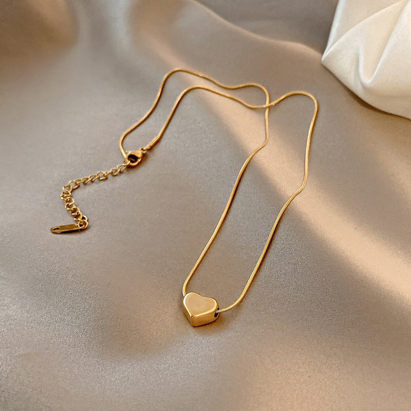 Kalung Cinta 3D Emas Wanita - Perhiasan Stainless Steel Elegan, Pendant dengan Rantai Emas, Hadiah Spesial, Grosir Harga Terbaik - 我的商店
