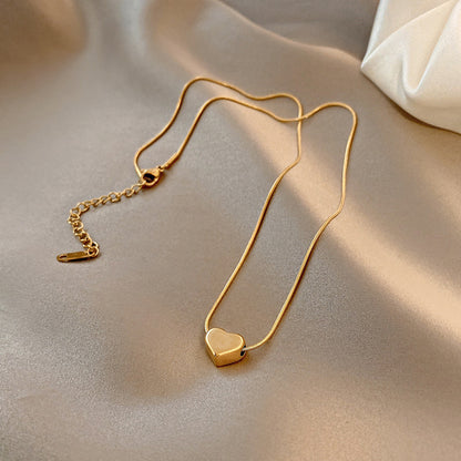 Kalung Cinta 3D Emas Wanita - Perhiasan Stainless Steel Elegan, Pendant dengan Rantai Emas, Hadiah Spesial, Grosir Harga Terbaik - 我的商店