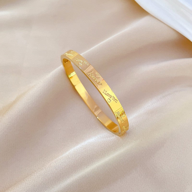 Gelang Couple "Forever" - Stainless Steel Anti Kusam, Hadiah Romantis untuk Pacar - 我的商店