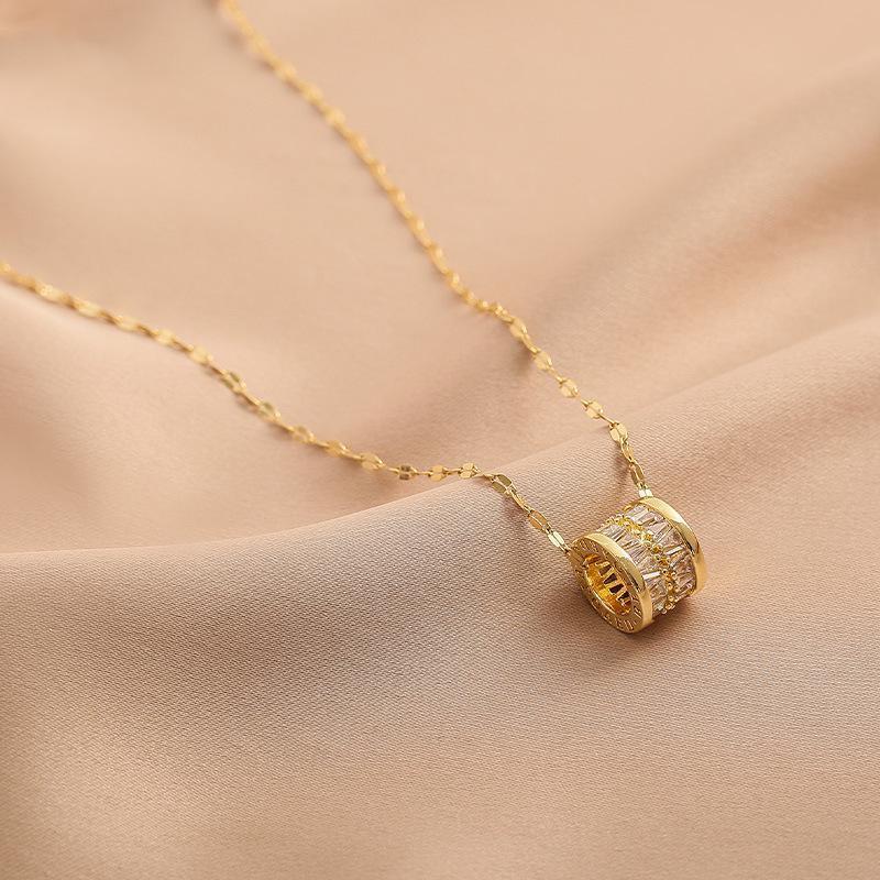Kalung Wanita Klasik - Rantai Emas Stainless Steel dengan Liontim Elegan - 我的商店
