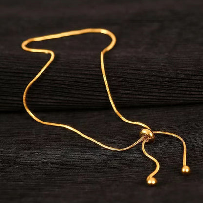 Gelang Kaki Emas untuk Wanita – Rantai Stainless Anti Luntur, Aksesori Minimalis Pantai - 我的商店