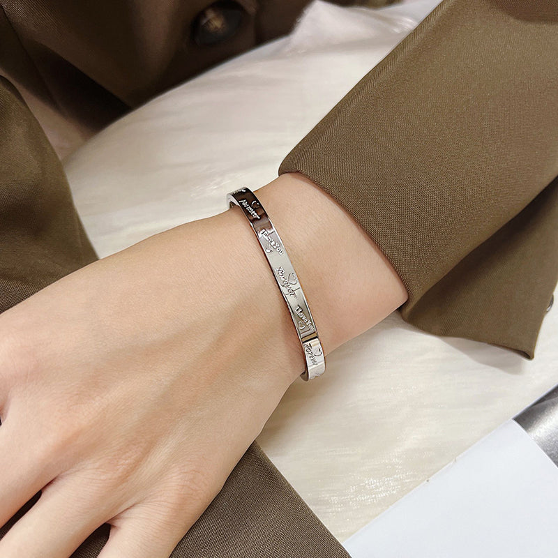 Gelang Couple "Forever" - Stainless Steel Anti Kusam, Hadiah Romantis untuk Pacar - 我的商店