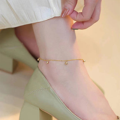 Gelang Kaki Emas untuk Wanita – Rantai Stainless Anti Luntur, Aksesori Minimalis Pantai - 我的商店