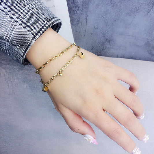 Grosir Gelang Kotak Emas 18K untuk Wanita – Rantai Baja Tahan Karat, Aksesoris Perhiasan Fashion - 我的商店