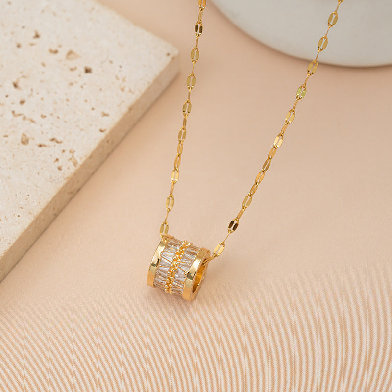 Kalung Wanita Klasik - Rantai Emas Stainless Steel dengan Liontim Elegan - 我的商店