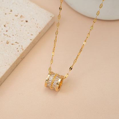 Kalung Wanita Klasik - Rantai Emas Stainless Steel dengan Liontim Elegan - 我的商店