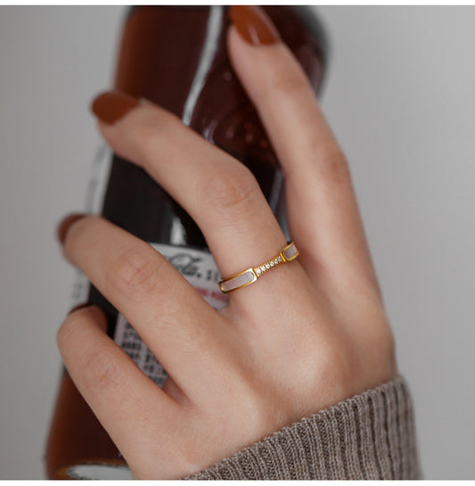 Grosir Cincin Berlian Kerang untuk Wanita – Cincin Emas, Anti Karat & Hipoalergenik, Aksesoris Perhiasan - 我的商店