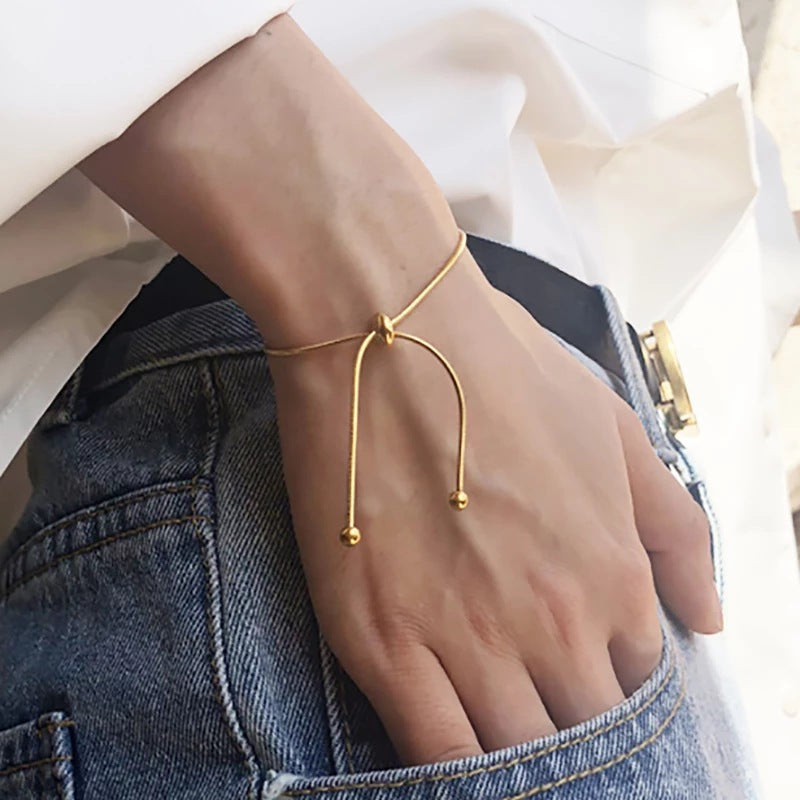 Kalung Panjang Wanita Lapis Emas 18K - Stainless Steel, Terjangkau, Elegan & Cocok untuk Sehari-hari! - 我的商店