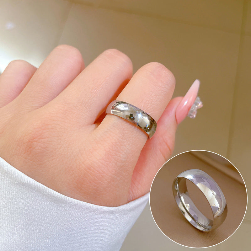 Cincin Dome untuk Wanita - Perhiasan Stainless Steel Lapisan Emas 18k | Aksesoris Pasangan Harian Murah dan Elegan - 我的商店