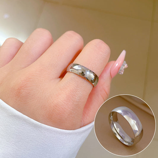 Cincin Dome untuk Wanita - Perhiasan Stainless Steel Lapisan Emas 18k | Aksesoris Pasangan Harian Murah dan Elegan - 我的商店