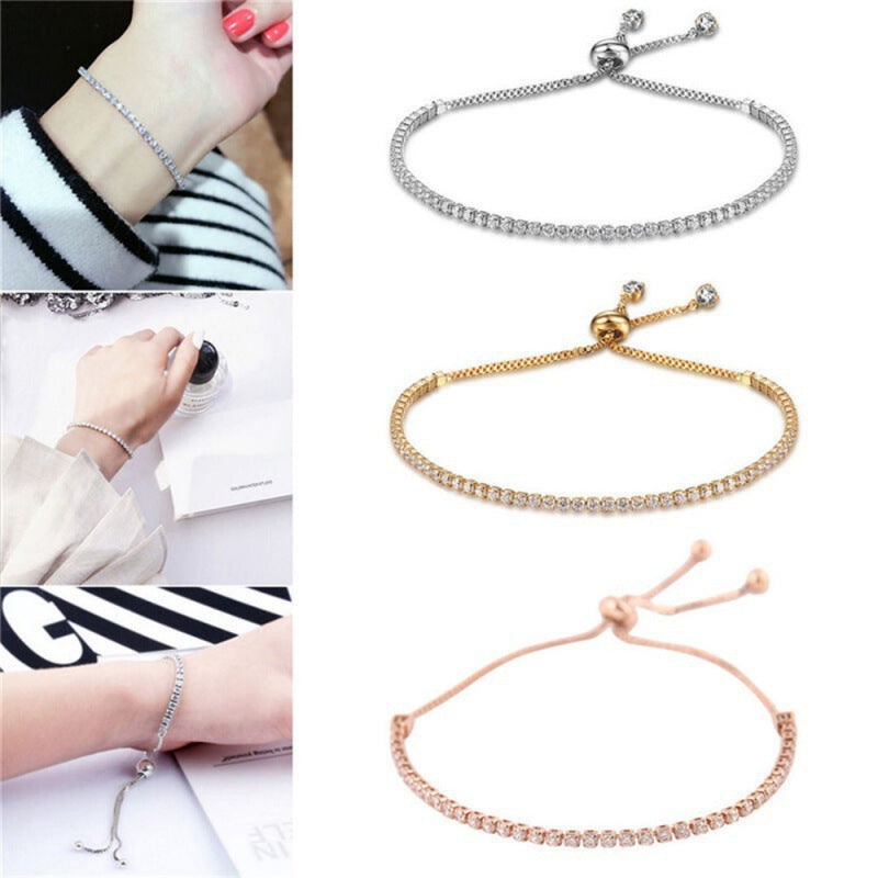 Gelang Wanita Full Drill Liontin - Aksesoris Jewelry Hadiah Ulang Tahun 2025 - 我的商店