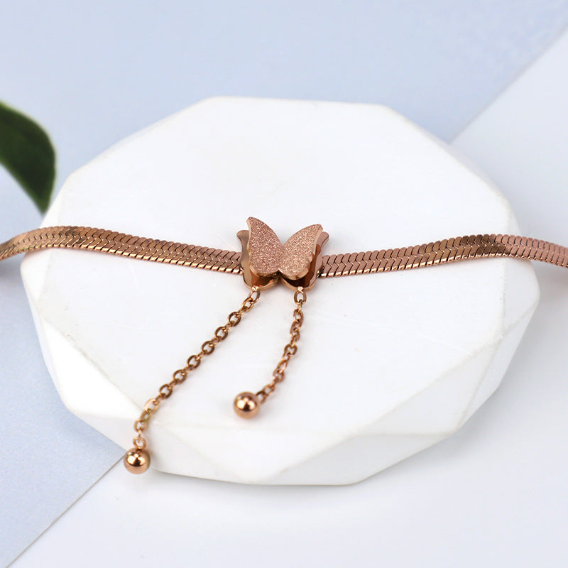 Gelang Kupu-Kupu Wanita - Rantai Emas Stainless Steel Anti Kusam, Hadiah Elegan - 我的商店