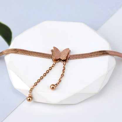 Gelang Kupu-Kupu Wanita - Rantai Emas Stainless Steel Anti Kusam, Hadiah Elegan - 我的商店