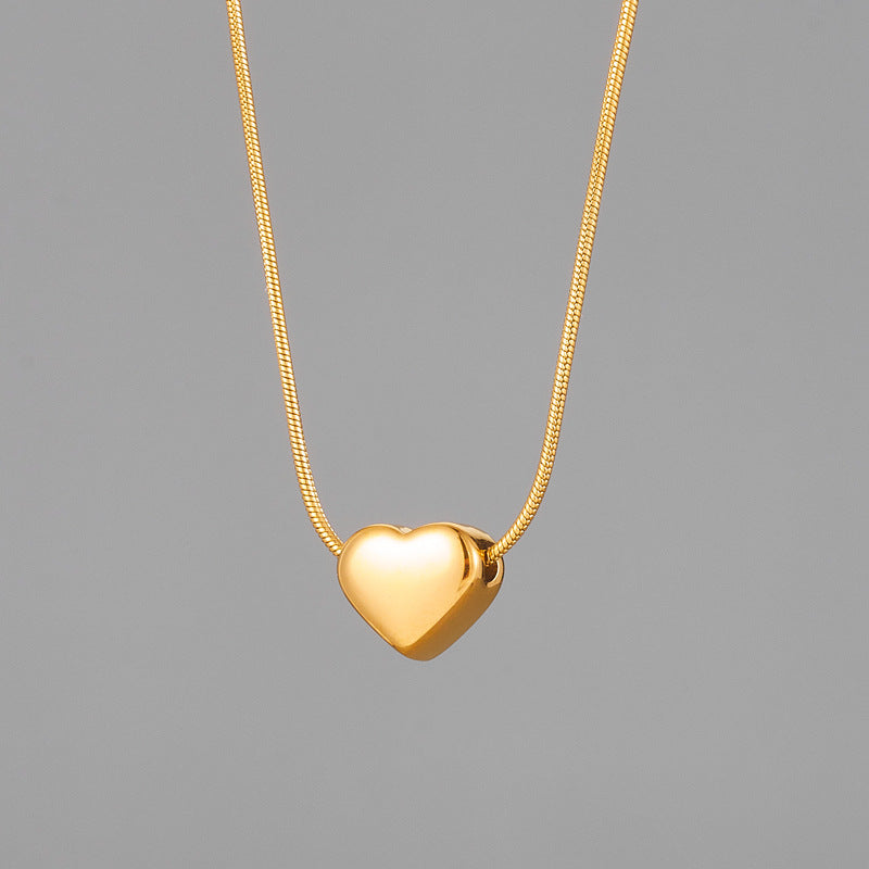 Kalung Cinta 3D Emas Wanita - Perhiasan Stainless Steel Elegan, Pendant dengan Rantai Emas, Hadiah Spesial, Grosir Harga Terbaik - 我的商店