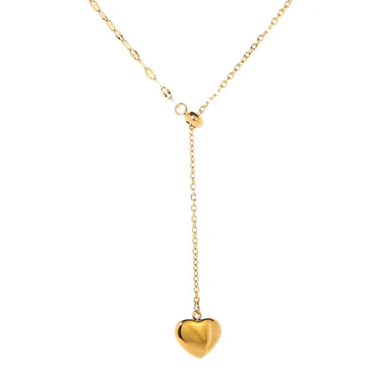 Grosir Kalung Wanita Stainless Steel Emas - Model Heart, Trendi & Tidak Luntur! - 我的商店