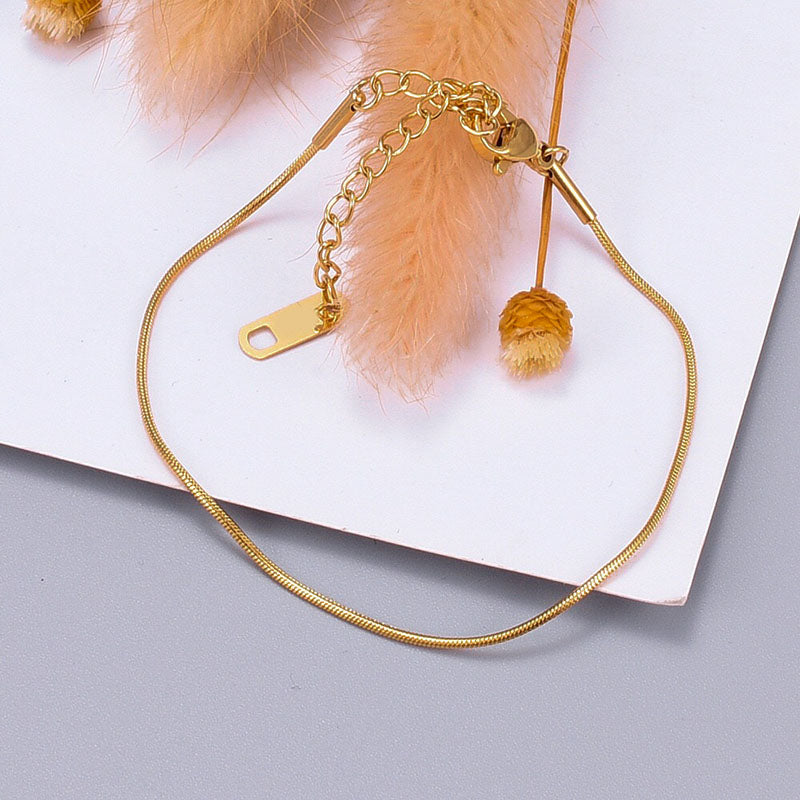 Gelang Wanita Sederhana - Stainless Steel, Elegan, Terjangkau & Cocok untuk Aktivitas Sehari-hari! - 我的商店