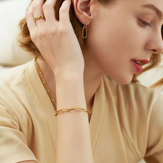 Gosir Gelang Wanita Lapis Emas 18K - Stainless Steel, Elegan & Cocok untuk Hadiah Ulang Tahun! - 我的商店