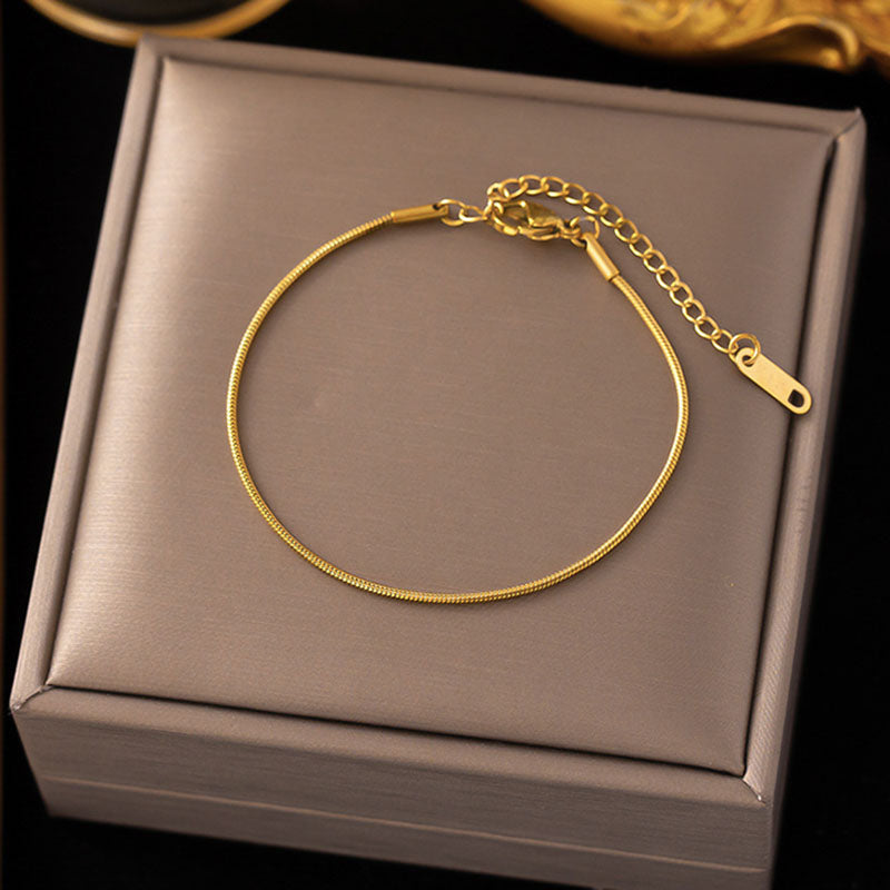 Gelang Wanita Sederhana - Stainless Steel, Elegan, Terjangkau & Cocok untuk Aktivitas Sehari-hari! - 我的商店