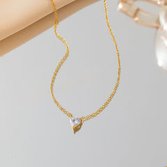 Kalung Hati Emas 18k Wanita - Perhiasan Stainless Steel Elegan, Pendant Lucu Trendy, Hadiah Ulang Tahun, Grosir Harga Terbaik