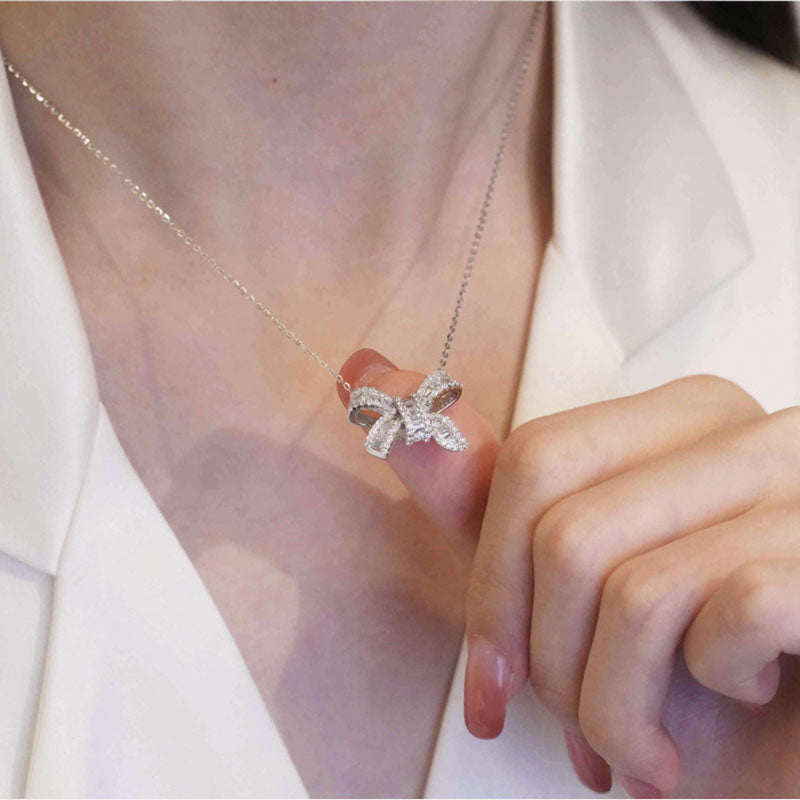 Kalung Wanita Busur Emas 18K - Stainless Steel, Tidak Kusam, Elegan & Cocok untuk Setiap Acara! 我的商店