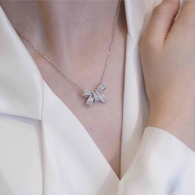 Kalung Wanita Busur Emas 18K - Stainless Steel, Tidak Kusam, Elegan & Cocok untuk Setiap Acara! 我的商店