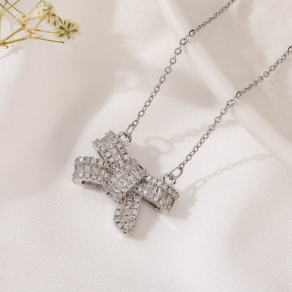 Kalung Wanita Busur Emas 18K - Stainless Steel, Tidak Kusam, Elegan & Cocok untuk Setiap Acara! 我的商店