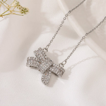 Kalung Wanita Busur Emas 18K - Stainless Steel, Tidak Kusam, Elegan & Cocok untuk Setiap Acara! 我的商店