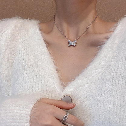 Kalung Wanita Busur Emas 18K - Stainless Steel, Tidak Kusam, Elegan & Cocok untuk Setiap Acara! 我的商店