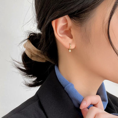 Anting Berlian Wanita - Emas Hypoallergenic Gantung, Aksesoris Mewah & Aman untuk Kulit - 我的商店