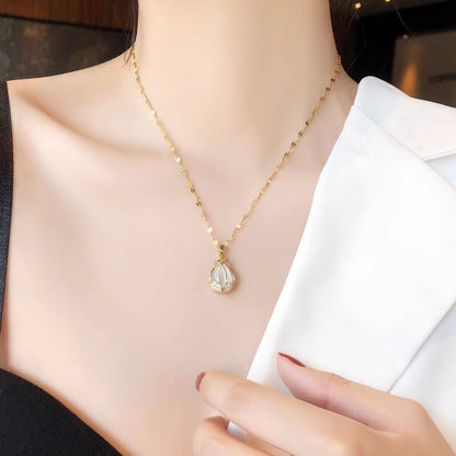 Kalung Bunga Tulip Wanita - Liontin Emas Anti Kusam dengan Rantai Elegan - 我的商店