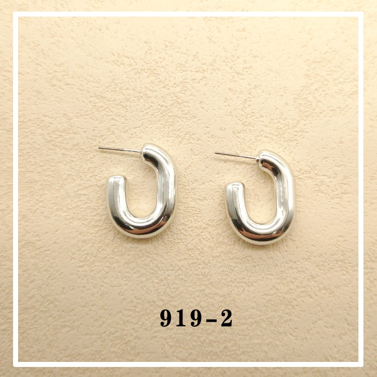 Anting hijab setengah bulat anting titanium  steel perhiasan anting sederhana - 我的商店
