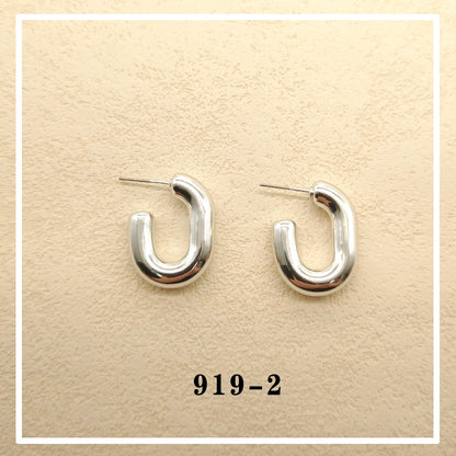 Anting hijab setengah bulat anting titanium  steel perhiasan anting sederhana - 我的商店