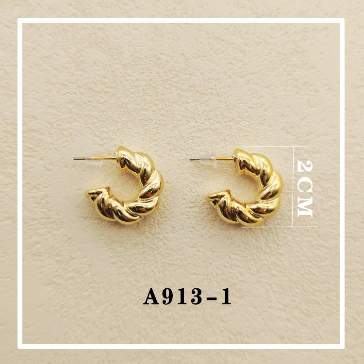 Anting hijab setengah bulat anting titanium  steel perhiasan anting sederhana - 我的商店