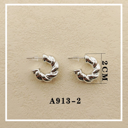 Anting hijab setengah bulat anting titanium  steel perhiasan anting sederhana - 我的商店