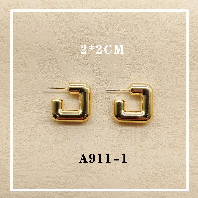 Anting hijab setengah bulat anting titanium  steel perhiasan anting sederhana - 我的商店