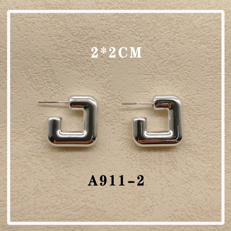 Anting hijab setengah bulat anting titanium  steel perhiasan anting sederhana - 我的商店