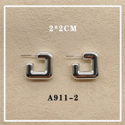 Anting hijab setengah bulat anting titanium  steel perhiasan anting sederhana - 我的商店