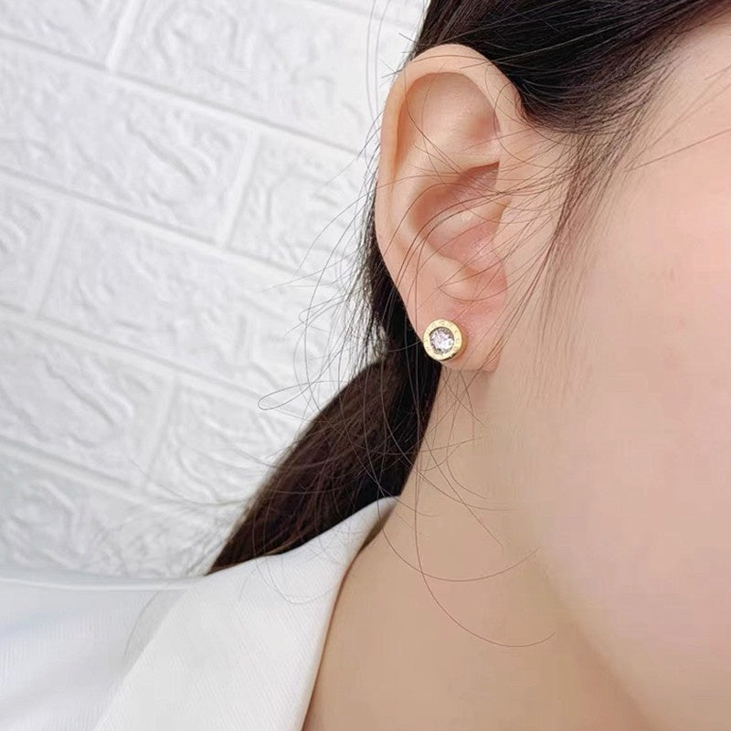 Anting Zirconia Wanita - Stainless Steel Hypoallergenic, Tidak Mudah Pudar & Elegan - 我的商店