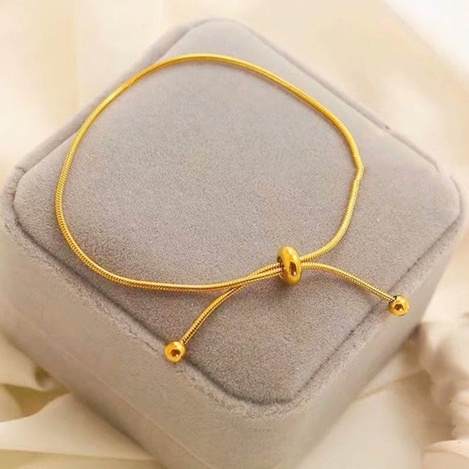 Gelang Hati Wanita - Stainless Steel Emas Anti Kusam, Aksesoris Perhiasan Elegan - 我的商店