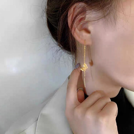 Anting Kupu-Kupu untuk Wanita - Hikaw Emas Stainless Steel Anti Pudar | Perhiasan Hadiah Elegan - 我的商店